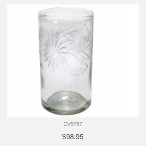 Mexican etched floral highball glasses set of 4